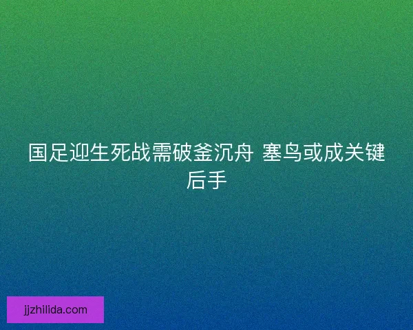 国足迎生死战需破釜沉舟 塞鸟或成关键后手