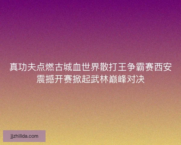 真功夫点燃古城血世界散打王争霸赛西安震撼开赛掀起武林巅峰对决